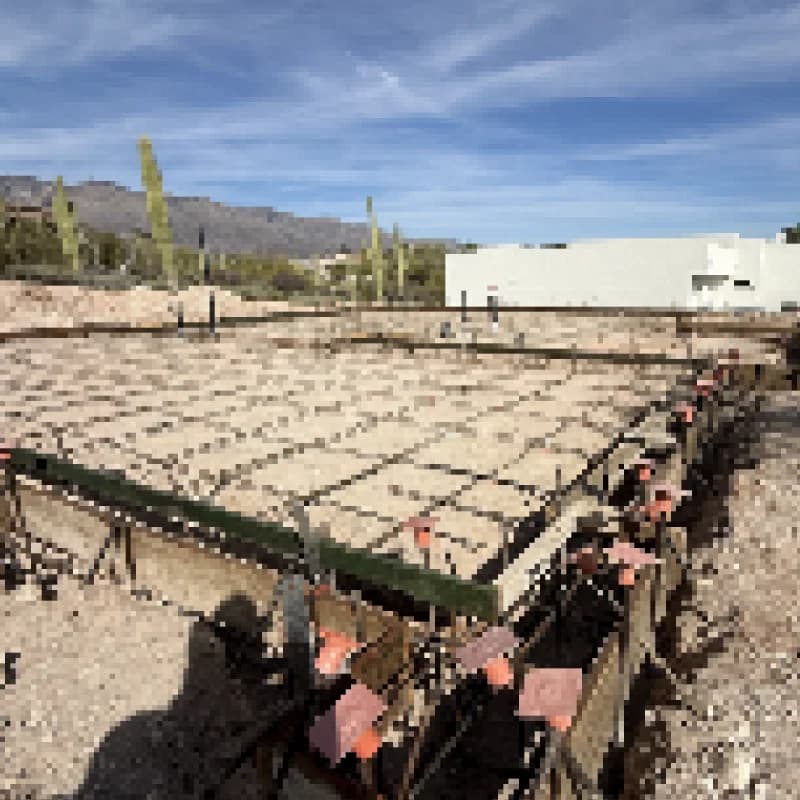 Rebar-tied foundation for a custom Tucson home